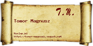 Tomor Magnusz névjegykártya